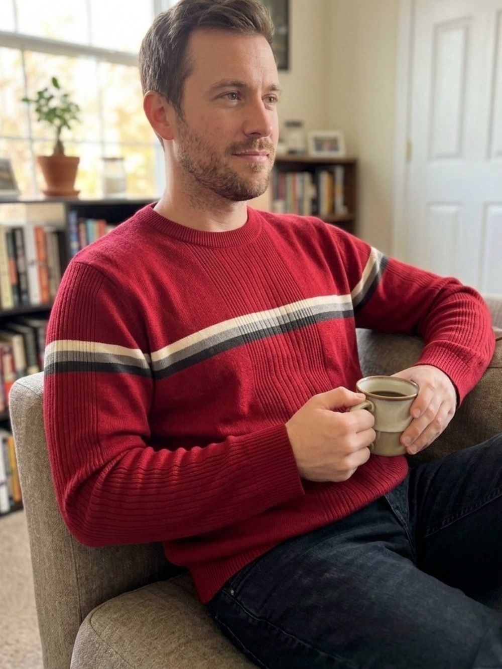 Men’s Red Crewneck Sweater size extra large